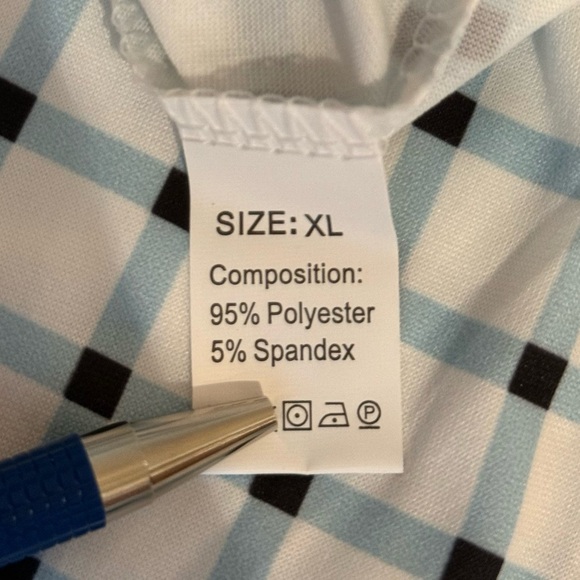 NWOT Unbranded Women’s XL Loose Fit Elastic Waist Bottoms White Black Blue - Picture 4 of 11